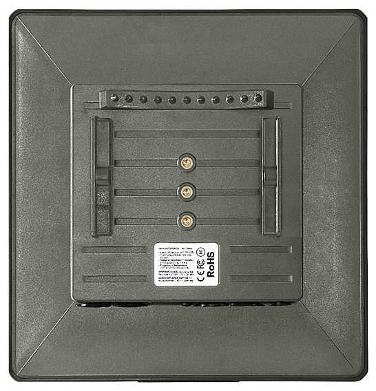 Back of the solar panel showing the adjustable mounting plate